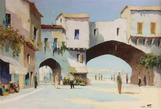 § Cecil Rochfort DOyly-John (1906-1993) Town scene, Cote dAzur 17.25in x 25.5in